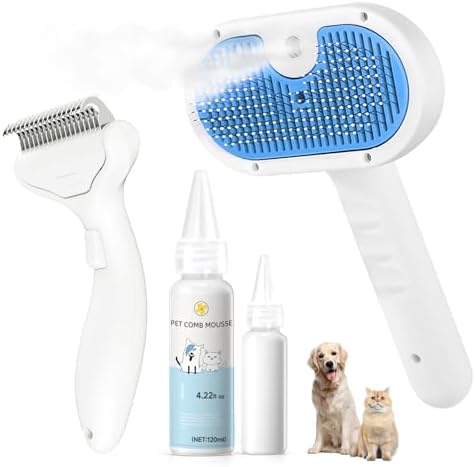 Pet Steam Brush for Dog, Cat & Dog brush for shedding by LetsFeedPetPremiumCollectio
