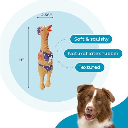 Outward Hound by Charming Pet Squawkers Henrietta Latex Squeaky Rubber Chicken - Image 3