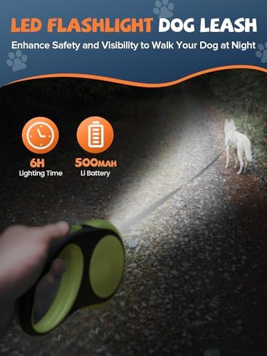 Retractable Dog Leash with LED Flashlight, Douexio Upgrade 3 in 1 Dog Leash - Image 3