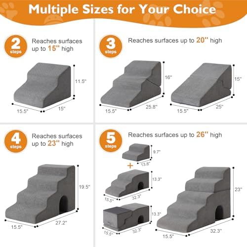 Ahpmeoa Dog Stairs for Small Dogs 16’’ H, 3-Step Dog Steps for Bed - Image 3