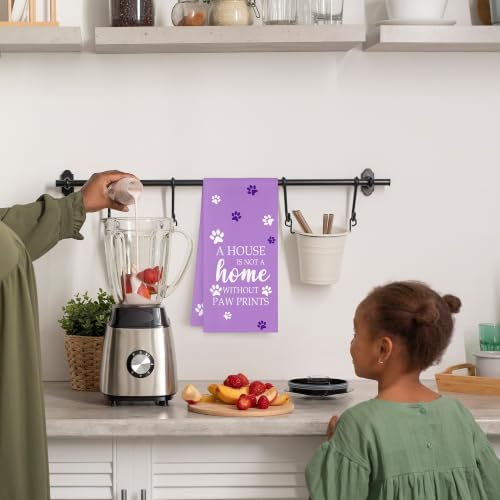 Purple Paw Farmhouse Kitchen Towels Decor Gifts - Image 3