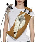 Adjustable Fluffy Bearded Dragon Sling Carrier Bag, Reptile Carrier by WATFOONpets