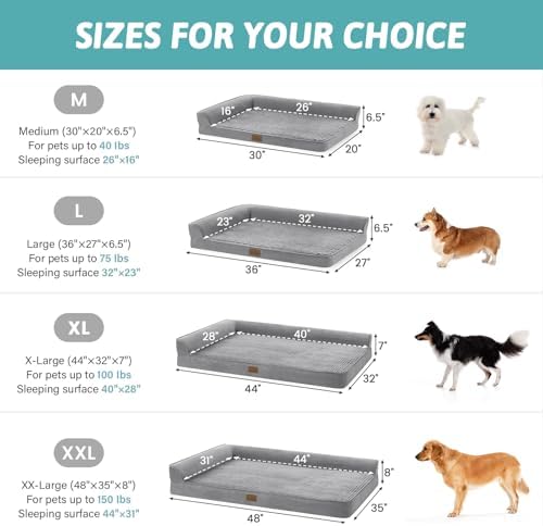 COZY KISS Orthopedic Dog Bed for Medium Small Size Dogs, L Shaped 30x20 in - Image 3
