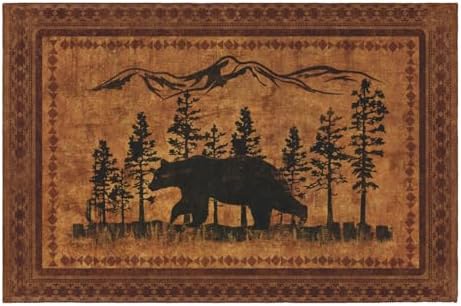 Giwawa Forest Bear Bath Rug Rustic Cabin Absorbent Plush Floor Mat 24"x35" Soft by Giwawa