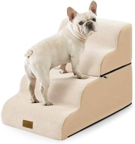 COZY KISS Detachable Small Dog Stairs 19.7" H, Wide Pet Step by COZYKISS