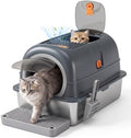 Enclosed Cat Litter Box, Stainless Steel Litter Box by Aidoly