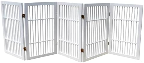 Urnporium Pet Dog Gate Freestanding, Strong Durable Folding Wooden Fence by Urnporium