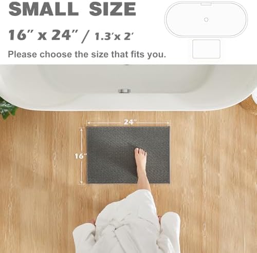 TYUU Bathroom Rugs Non Slip Washable, Super Absorbent Thin Bath Mat Small Quick - Image 2