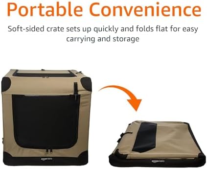 Amazon Basics Portable Folding Soft Dog Crate, Double Door, Collapsible Travel - Image 6