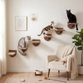 SiliFine Cat Wall Stairs Climbing Steps, Dark Brown by SiliFine