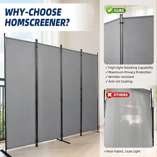 4 Panel Wide Room Divider Wall Screen - Image 4