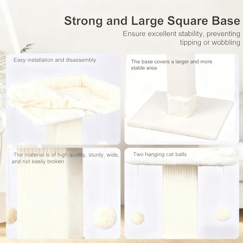 34" Cat Scratching Post for Indoor Cats, Sisal Cat Scratcher - Image 6