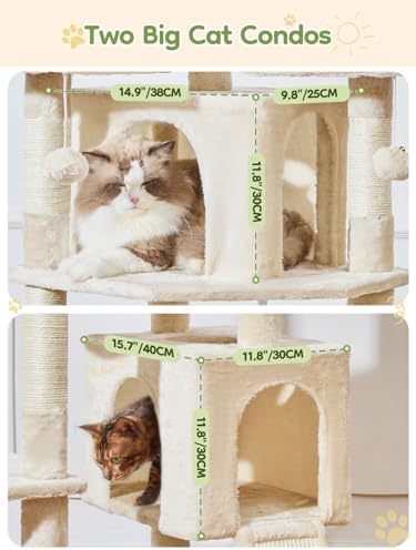 Taoqimiao Tall Cat Tree, 76In XL Cat Tower - Image 3