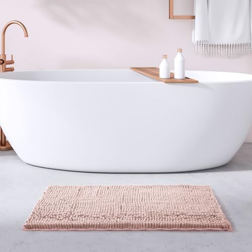 FRESHMINT Large Chenille Bathroom Rugs Mat 36”x24”, Non-Slip Bath Mat - Image 2