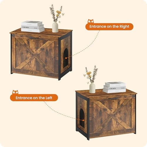 Dwanton Cat Litter Box Enclosure, Hidden Litter Box Furniture, 27.6 Inches - Image 5
