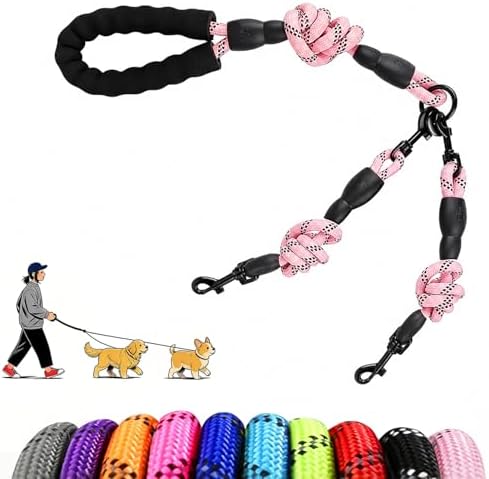 Dual Dog Leash - 360° Swivel No Tangle Walking Leash, Detachable Design by PawLuxe