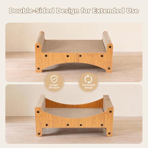 Avont Cat Scratcher Lounge, 3-in-1 Reversible Cardboard Scratching Bed - Image 4