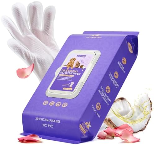 HICC PET Dog Wipes for Dogs & Cats, Glove Design by HICCPET