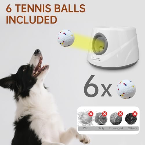Automatic Dog Ball Launcher, 6 ETPU Balls, 20-45ft Distance - Image 3