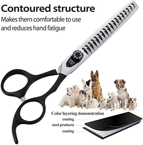 7.0'' Dog Chunker Scissors For Grooming 440C Stainless Steel Black Non-Slip - Image 3