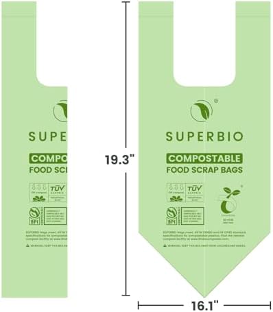 SUPERBIO 1.6 Gallon Compostable Food Scrap Bags - Image 5