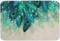 Peacock Feather Bathroom Mat Rugs Watercolor Gradient Blue Soft Halo Microfiber by Unknown