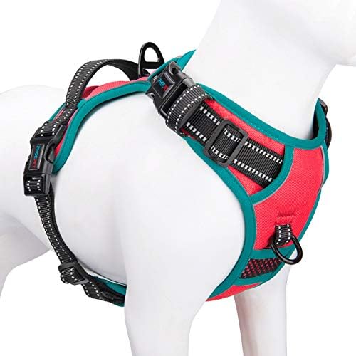 PHOEPET Reflective Dog Harness Large Breed Adjustable No Pull Vest by PHOEPET