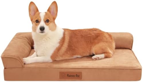 Rainmr Microsuede Dog Bed Orthopedic Washable by RainmrBedding