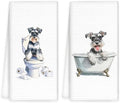 Funny Schnauzer Dog Hand Towels Set of 2, Gifts by OINDADE