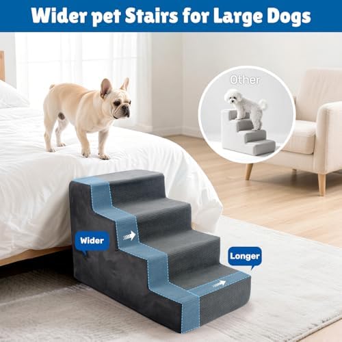 Dog Steps for Bed, 4-Tier Pet Stairs - Image 6