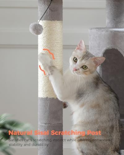XL Cat Tree 44" Cat Tower for Large Cats 20 lbs, 2 Spacious Caves - Image 4