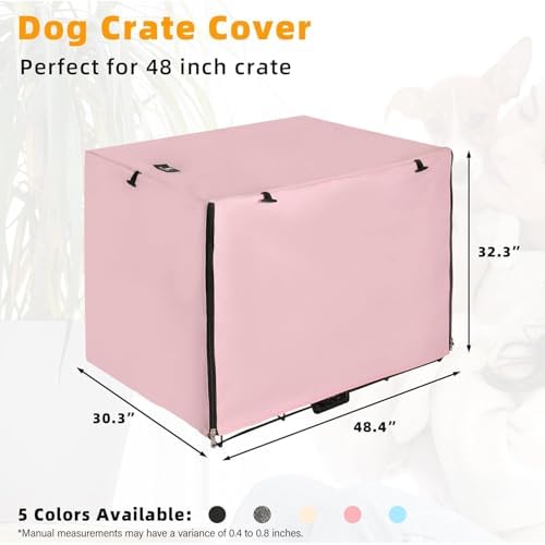 X-ZONE PET Dog Crate Cover Waterproof Kennel Cover, 48 in Pink - Image 2