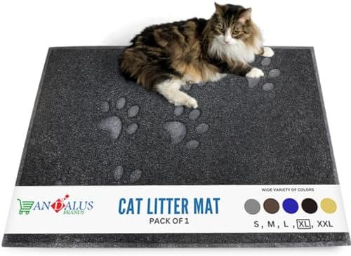 Andalus Extra Large Cat Litter Mat, Non-Slip & Easy to Clean Cat Litter Box Mat by AndalusBrand
