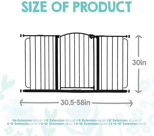 Regalo Safety 30.5"-58" Extra Wide Baby Gate, Bottom of Stairs & Doorways - Image 2