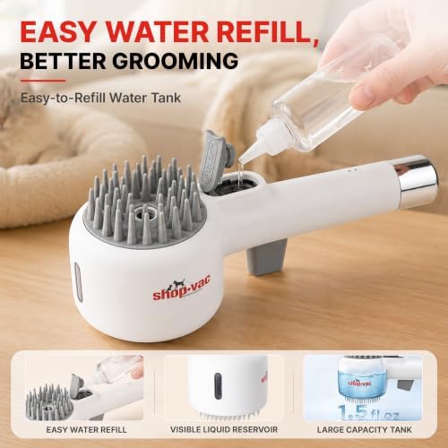 Shop-Vac Cat Steam Brush, 2-in-1 Pet Brush & Hair Removal Comb - Image 5