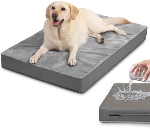 Waterproof Outdoor Dog Bed Large Sized Washable Crate Pad Orthopedic 35*22" by Loveforfurrykids