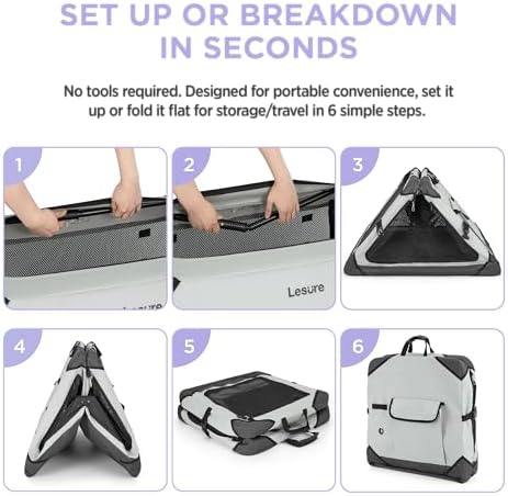 Lesure Portable Soft Collapsible Dog Crate - Image 6
