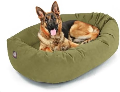 Majestic Pet 52 Inch Suede Calming Dog Bed Washable – Cozy Soft Round Dog Bed by MajesticPet
