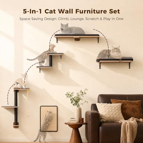 PAWZ Road Cat Wall Shelves, Modern Cat Wall Furniture - Image 2