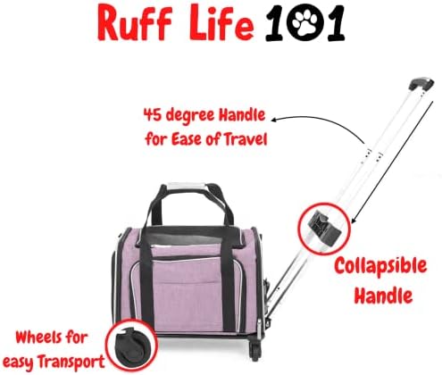 RUFF LIFE 101 Airline Approved Expandable Premium Pet Carrier on Wheels- Two - Image 3