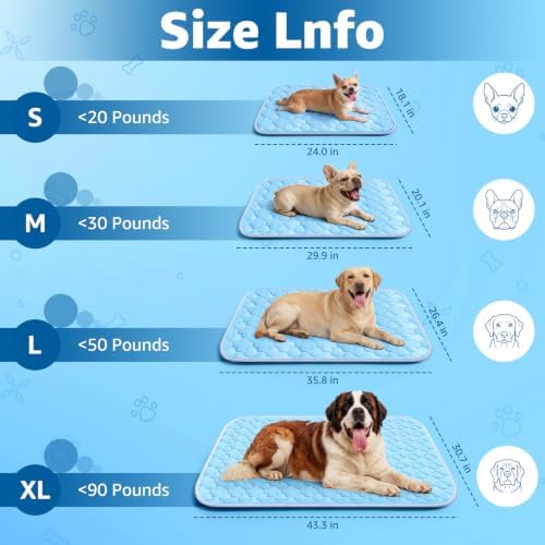 Pet Cooling Mats for Dogs, Cooling Pet Bed Outdoor & Indoor Use w Ice Silk - Image 4