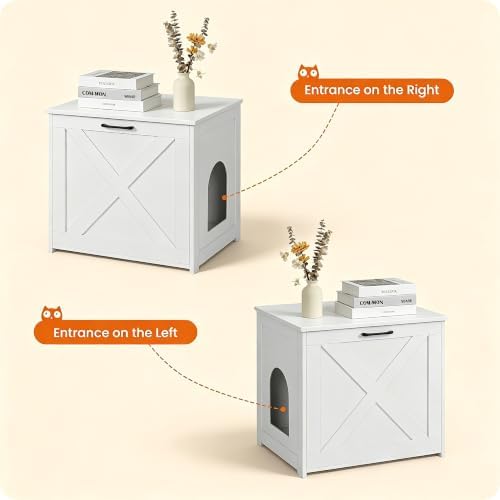 Dwanton Cat Litter Box Enclosure, Hidden Litter Box Furniture, 23.6 Inches - Image 5