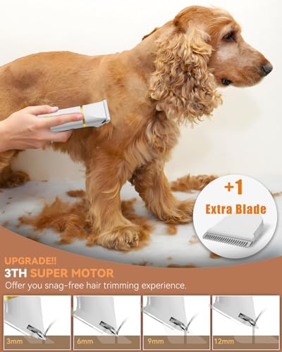 unibono Dog Grooming Kit with Paw Trimmer, All-in-One Low Noise Electric - Image 4