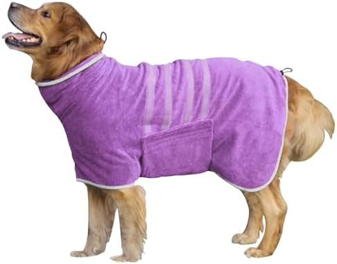 Dog Bathrobe Towel Dog Drying Coat Microfiber Absorbent Fast Drying Robes by HhiMyOct