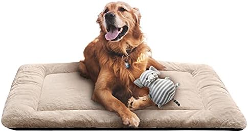 Dog Crate Pad Washable Dog Bed for Crate Large Cozy Mat 42-Inch Cream by VERZEY