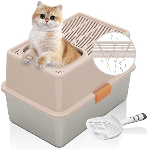 MEEXPAWS Stainless Steel Cat Litter Box Top Entry XL Large by PETPRODUCTS