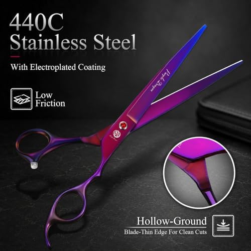 Purple Dragon 8.0 inch Professional Pet Grooming Scissors - Image 2