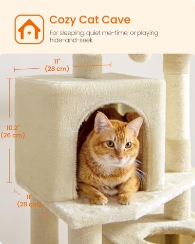 Feandrea Cat Tree, 59.5-Inch Tall Cat Tower - Image 5
