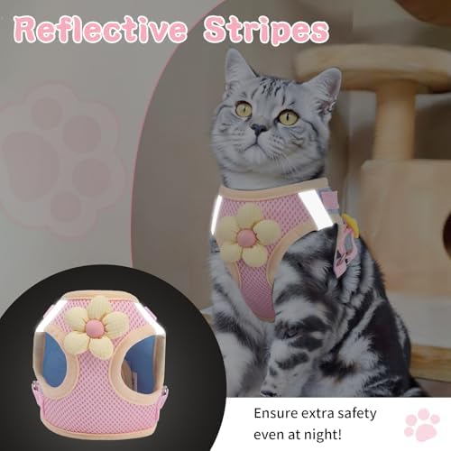 Cat Harness and Leash Set, Escape Proof Soft Vest Walk Pink XS - Image 4