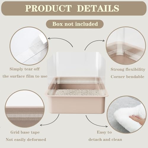 6Pcs Cat Litter Box Pee Shields, Litter Box Splash Guard - Image 3